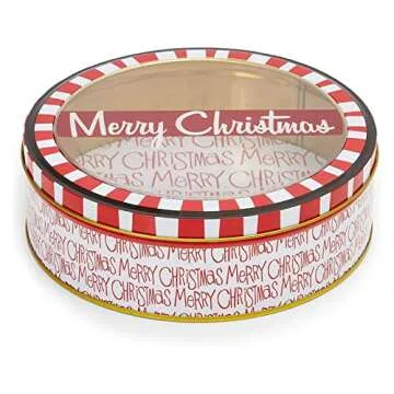 Juvale Holiday Cookie Tins Set of 3 for Christmas Gifts