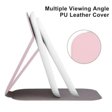 osteplus Travel Makeup Mirror with Lights with 3-Colors Adjustable Brightness,6.18''x 4.13" Portable Makeup Mirror, USB Charging 600mAh with Travel Vanity Mirror with Lights for Girls,Women by Pink