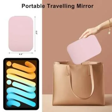osteplus Travel Makeup Mirror with Lights with 3-Colors Adjustable Brightness,6.18''x 4.13" Portable Makeup Mirror, USB Charging 600mAh with Travel Vanity Mirror with Lights for Girls,Women by Pink