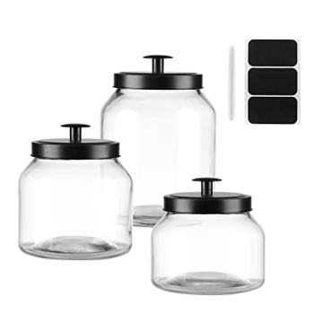 Clear Glass Kitchen Canister Set | Stylish Food Storage with Airtight Lid