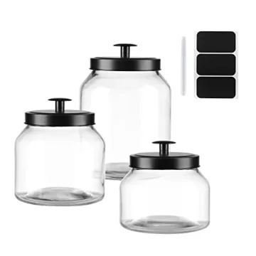 Clear Glass Kitchen Canister Set | Stylish Food Storage with Airtight Lid