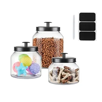 Elegant 3-Piece Glass Food Storage Jar Set with Lids