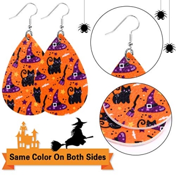 Halloween Faux Leather Dangle Earrings - 9 Pairs