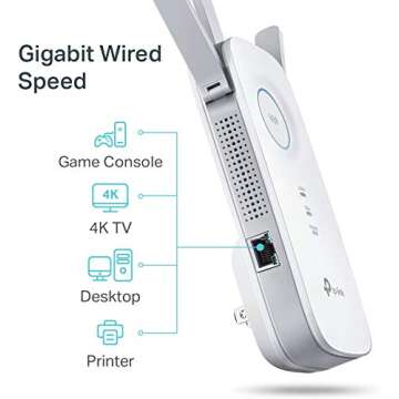 TP-Link AC1750 WiFi Extender (RE450), PCMag Editor's Choice, Up to 1750Mbps, Dual Band WiFi Repeater, Internet Booster, Extend WiFi Range further