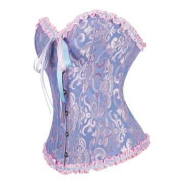 Zhitunemi 819 Women Lace up Back Sexy Floral Corset for Women Lingerie Bustier Top Plus Size Small B...