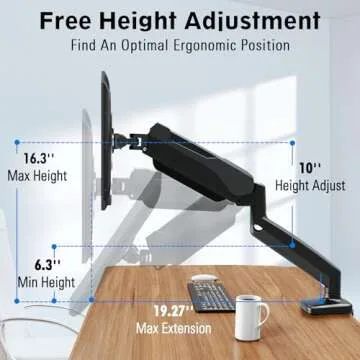 Adjustable MOUNTUP Monitor Arm for Optimal Workspace