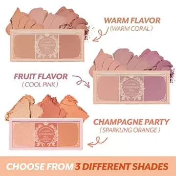 I'M MEME Blusher Palette - Afternoon Tea_Fruit FLavor | Soft Pink, Peach, Lavender, 3 Shades Palette, Matte Powder, Face & Cheeks, For All Skin Tones, Powdery Finish, Lightweight Formula, 0.4 Oz
