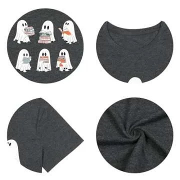 Cute Ghost Teacher Halloween Shirt for Women - Short Sleeve