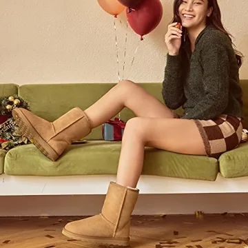 WaySoft Women's Genuine Australia Sheepskin Winter Boots