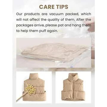 UANEO Cropped Puffer Vest Women Zip Up Stand Collar Sleeveless Padded Crop Puffy Vests (Brown-M)