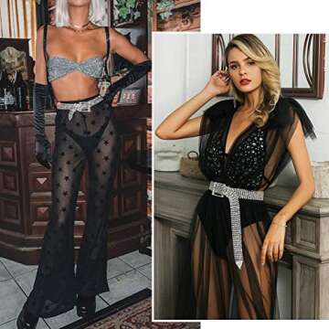 WHIPPY Rhinestone Belt Shiny Diamond Crystal Waist Belt