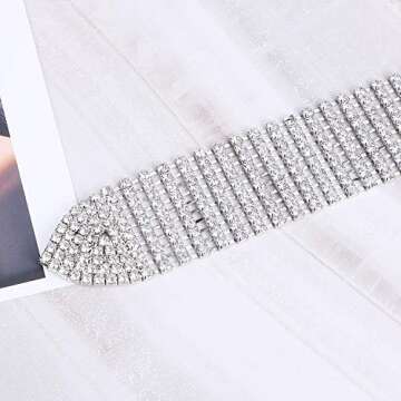 WHIPPY Rhinestone Belt Shiny Diamond Crystal Waist Belt