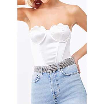 WHIPPY Rhinestone Belt Shiny Diamond Crystal Waist Belt