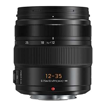 Panasonic LUMIX G Series Camera Lens, 12-35mm F2.8 Leica DG Vario-ELMARIT Interchangeable Lens for Mirrorless Micro Four Thirds Digital Cameras, Power O.I.S. - H-ES12035 Black