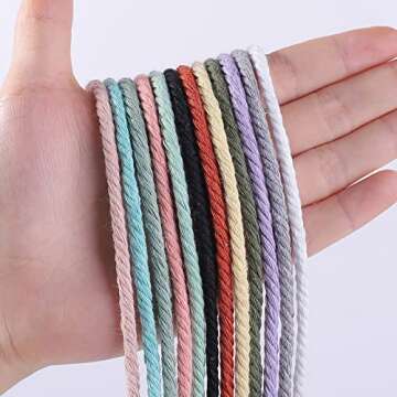 Light Grey Macrame Cord 4mm x 109Yards - Eco-Friendly Colored Cotton Rope for Creative Projects