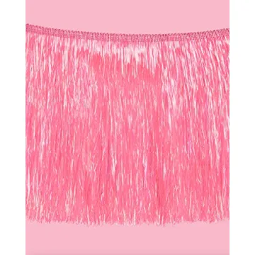 xo, Fetti Pink Iridescent Fringe Banner - 5 Ft Party Decor