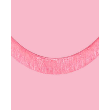 xo, Fetti Pink Iridescent Fringe Banner - 5 Ft Party Decor
