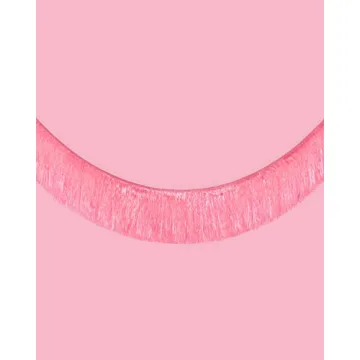 xo, Fetti Pink Iridescent Fringe Banner - 5 Ft Party Decor