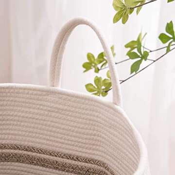 Elegant 105L Cotton Rope Laundry Hamper by YOUDENOVA