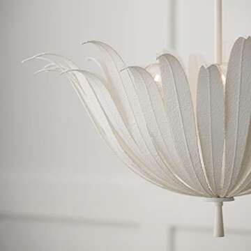 Capital Lighting 349541XW Eden Traditional Bohemian Botanically Inspired Pendant Ceiling Light Fixture, 4-Light 240 Total Watts, 19"H x 24"W, Textured White