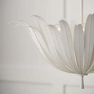 Capital Lighting 349541XW Eden Traditional Bohemian Botanically Inspired Pendant Ceiling Light Fixture, 4-Light 240 Total Watts, 19"H x 24"W, Textured White