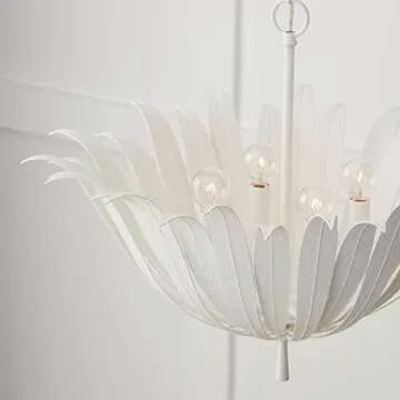 Capital Lighting 349541XW Eden Traditional Bohemian Botanically Inspired Pendant Ceiling Light Fixture, 4-Light 240 Total Watts, 19"H x 24"W, Textured White