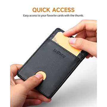 Buffway Men's Slim RFID Blocking Wallet - Minimalist Design