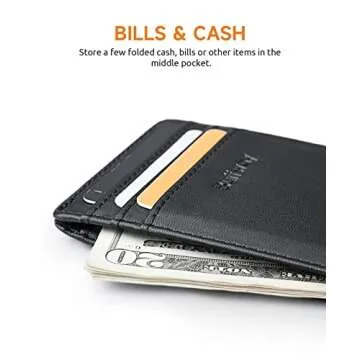 Buffway Men's Slim RFID Blocking Wallet - Minimalist Design