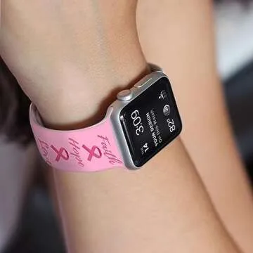 Breast Cancer Awareness Apple Watch Band | Adjustable Silicone Sports Strap