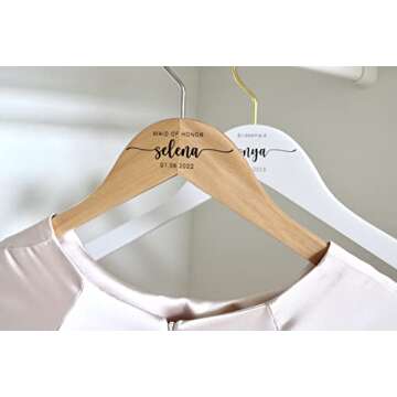 Personalized Bridesmaid Hangers - Custom Wedding Hangers - Bridal Dress Hanger