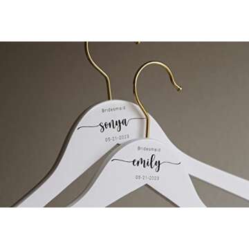 Personalized Bridesmaid Hangers - Custom Wedding Hangers - Bridal Dress Hanger
