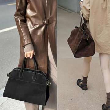 Women's Suede Tote Bag – Stylish, Spacious & Chic