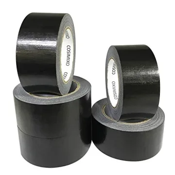 COSIMIXO 5-Pack Black Heavy Duty Duct Tape - Strong, Flexible, No Residue, All-Weather