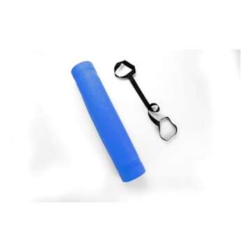 Mind Reader YOGAPVC-PUR All Purpose Extra Thick Yoga Fitness & Exercise Mats with Carrying Strap, High Density Anti-Tear, Blue