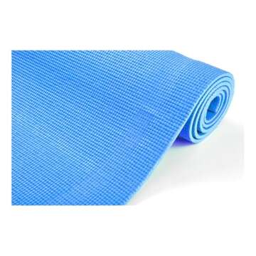 Mind Reader YOGAPVC-PUR All Purpose Extra Thick Yoga Fitness & Exercise Mats with Carrying Strap, High Density Anti-Tear, Blue