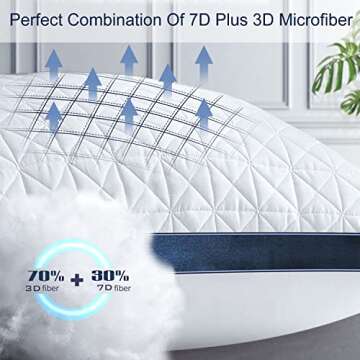 King Size Pillows Set of 2 - Cooling Hotel Luxury Bed Pillows for Sleeping 2 Pack, Supportive Breath...