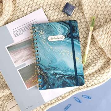 EOOUT 3 Pack Aesthetic Spiral Notebooks, Journals for Women, Hardcover College Ruled Notebook, 6 x 8.5 Inches, 100GSM Thick Paper, Strong Twin-Wire Binding, 160 Pages, for Office School Supplies