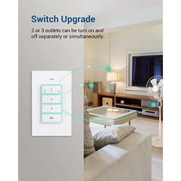 DEWENWILS Remote Control Outlet, Wall Mounted Wireless Light Switch, 2 Independent Control Sockets Electrical Remote Outlet Switch for Plug in Pendant Light, No Wiring,100 Ft Range, FCC Listed