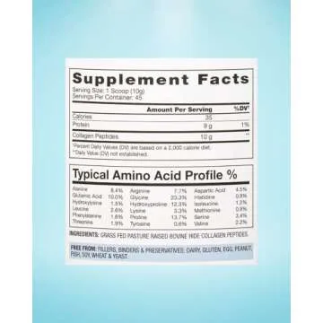 BioOptimal Collagen Peptides Powder - Grass-Fed, Pasture-Raised Hydrolyzed Protein Supplement for Skin, Hair, & Nails - Non-GMO, Zero Sugar Daily Supplement for Men & Women (45 Servings)