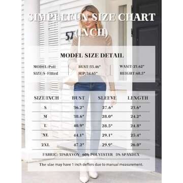 SimpleFun Long Sleeve Shirts for Women Pleated Tunic Tops Loose Fit Dressy Work Blouses 2024 Fall (Beige,L)