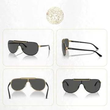 Versace 40MM Gold Grey Sunglasses With Eyewear Kit