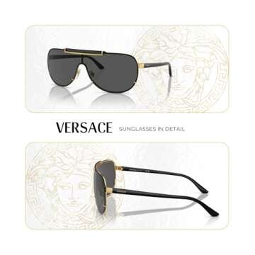 Versace 40MM Gold Grey Sunglasses With Eyewear Kit