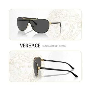 Versace 40MM Gold Grey Sunglasses With Eyewear Kit