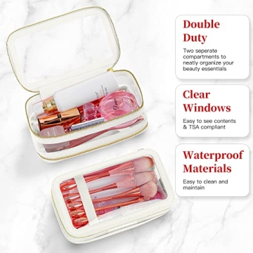 Stylish SEAMOSH Women's Makeup Travel Bag in White