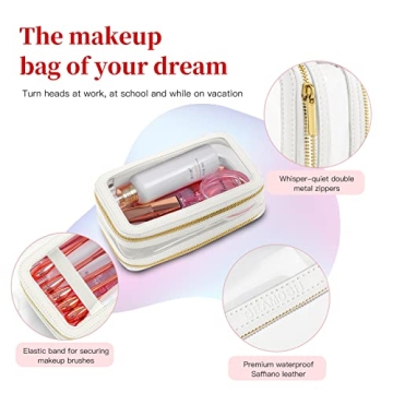 Stylish SEAMOSH Women's Makeup Travel Bag in White