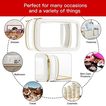 Stylish SEAMOSH Women's Makeup Travel Bag in White