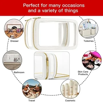 Stylish SEAMOSH Women's Makeup Travel Bag in White