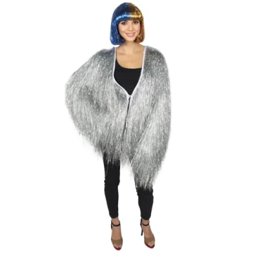 BC GOODS Unisex Thin Metallic Tinsel Foil Jacket - Sparkly Festival Wear