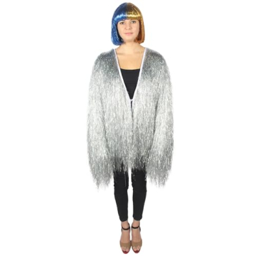 Unisex Shiny Tinsel Foil Jacket for Festivals and Raves