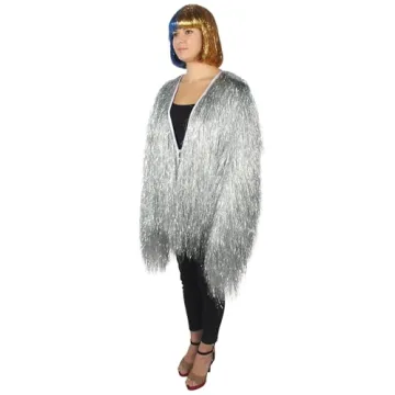 Unisex Shiny Tinsel Foil Jacket for Festivals and Raves